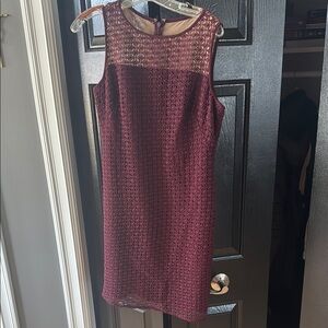 Elegant Burgundy Lace Dress